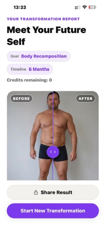 FormShift transformation report with an illustrative AI before-and-after preview